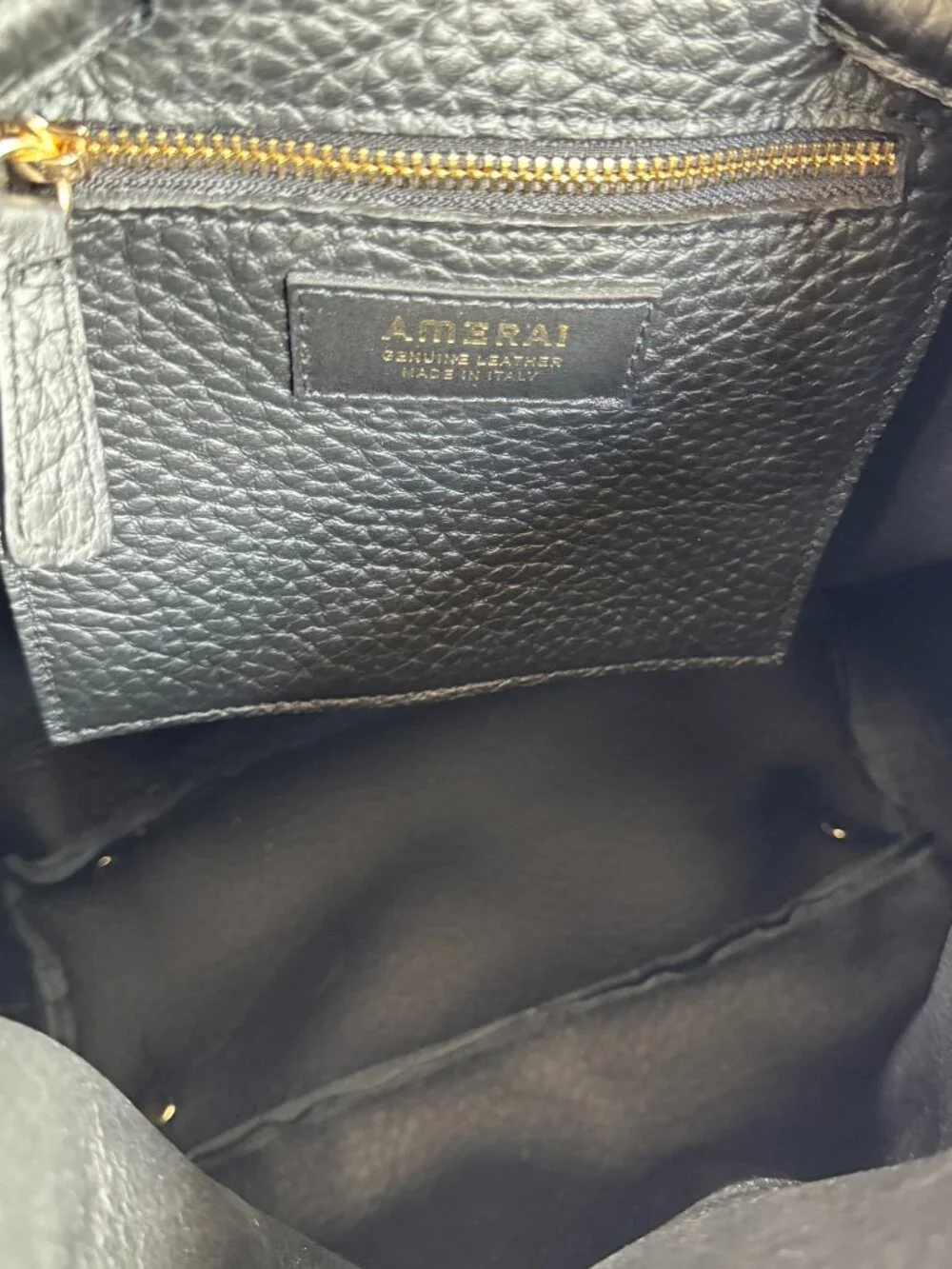 AMERAI Made in Italy 100% Italian Leather Linea Bucket Bag NWT - Picture 3 of 11
